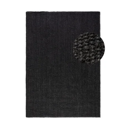 Dywan z Juty Recznie Tkane Boucle 105976 Ciemny Czarny – widok ogólny – wzór gładki