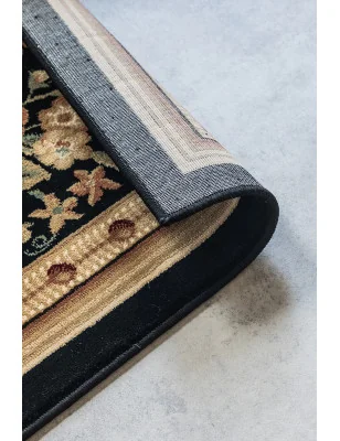 Dywan Klasyczny Herat 105993 Czarny Krem – zbliżenie na teksturę – idealny do: do salonu