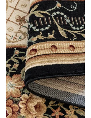 Dywan Klasyczny Herat 105993 Czarny Krem – aranżacja w salonie