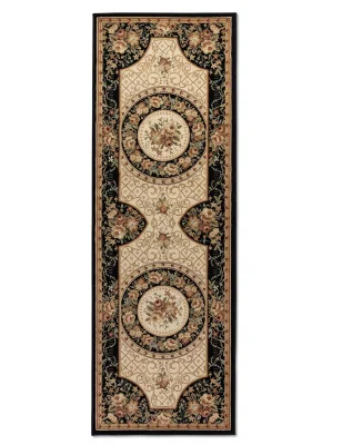 Dywan Klasyczny Herat 105993 Czarny Krem – nowoczesny design z bliska – styl klasyczny