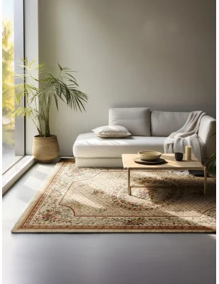 Dywan Klasyczny Herat 105995 Krem – detal krawędzi dywanu