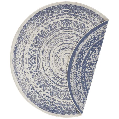 Dywan Zewnętrzny Boho Okrągły 104158 Niebieski Krem – widok ogólny