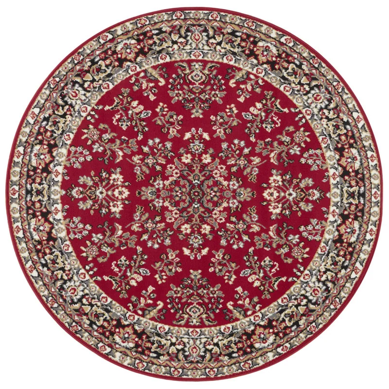 Dywan Klasyczny Welurowy Okrągły Kurzflor 104352 Czerwony