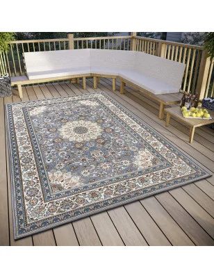 Dywan Zewnętrzny Tarasowy Ogrodowy Flair 105715 Szary Krem – detal krawędzi dywanu