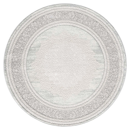 Okrągły dywan Antique 2090 szary – klasyczny wzór w eleganckim stylu