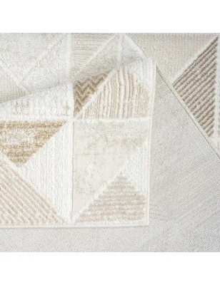 Strukturalny dywan kremowy z geometrycznym motywem – Antique 2310