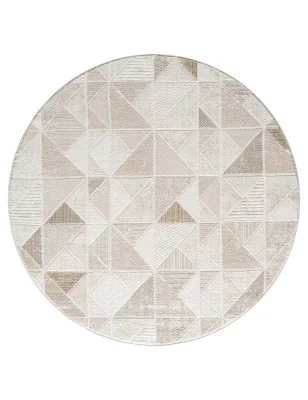 Okrągły dywan strukturalny geometryczny Antique 2310 krem – widok z góry