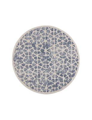 Dywan okrągły z geometrycznym wzorem Arty 12710 Niebieski