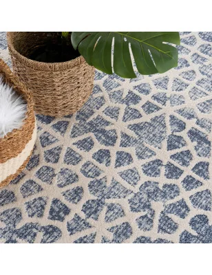 Dywan okrągły z geometrycznym wzorem Arty 12710 Niebieski