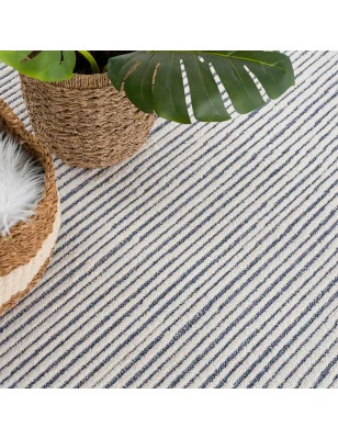 Nowoczesny dywan z kolekcji ARTY w kolorze niebieskim z dekoracyjnymi frędzlami