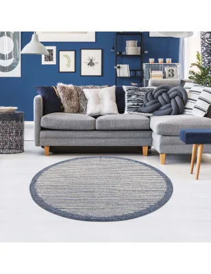 Dywan okrągły w paski z certyfikatem Oeko-Tex Standard 100