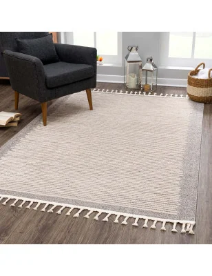 Prostokątny dywan ARTY 22310 mokka z harmonijnym układem pasków