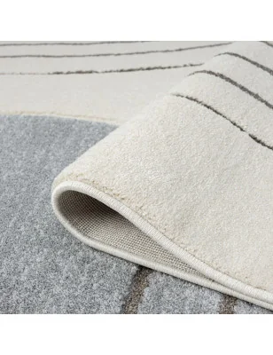 Dywan Bonny 71700 – subtelne wzory geometryczne na tle szarości.