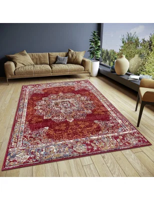 Dywan Klasyczny Vintage Luxor 105638 Czerwony – detal krawędzi dywanu