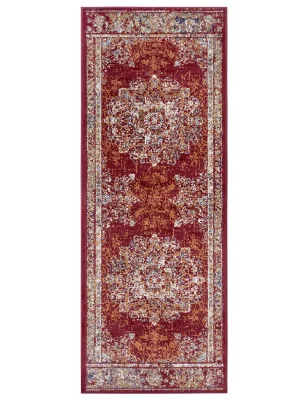 Dywan Klasyczny Vintage Luxor 105638 Czerwony – ułożony na podłodze – pasuje do: do przedpokoju