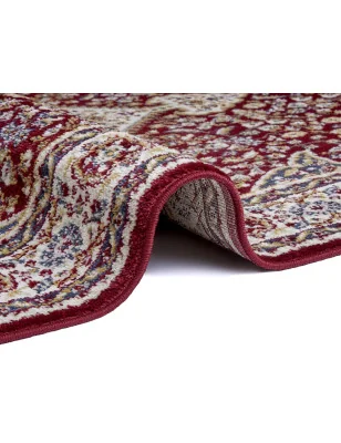 Dywan Klasyczny Luxor 105644 Czerwony – zbliżenie na teksturę – idealny do: do przedpokoju