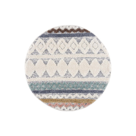 Okrągły dywan Focera 30130 w stylu boho z efektem high-low – widok z góry