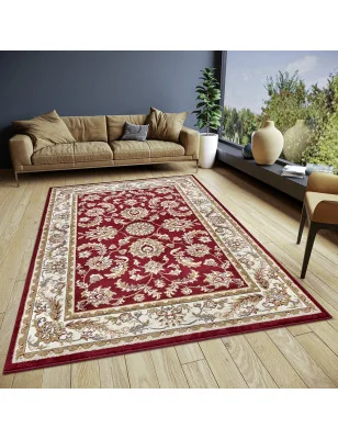 Dywan Klasyczny Luxor 105642 Czerwony Kremowy – detal krawędzi dywanu