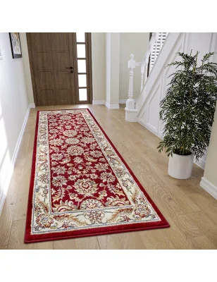 Dywan Klasyczny Luxor 105642 Czerwony Kremowy – nowoczesny design z bliska – styl klasyczny