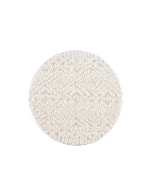 Okrągły dywan Focera 33820 kremowy z efektem high-low w stylu boho