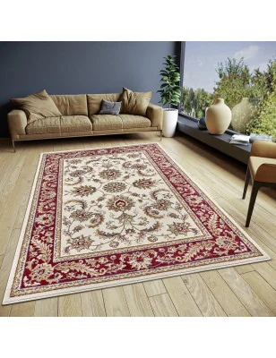 Dywan Klasyczny Luxor 105643 Kremowy Czerwony – detal krawędzi dywanu