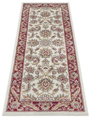 Dywan Klasyczny Luxor 105643 Kremowy Czerwony – ułożony na podłodze – pasuje do: do przedpokoju