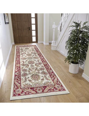 Dywan Klasyczny Luxor 105643 Kremowy Czerwony – nowoczesny design z bliska – styl klasyczny