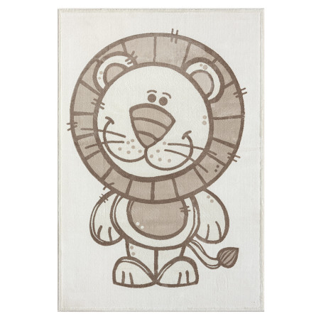 Kremowy dywan dziecięcy Marva 7170 z uśmiechniętym lwem