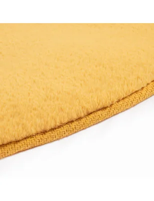 Dywan Rabbit okrągły Żółty Futro Królika Topila 4000 futrzany