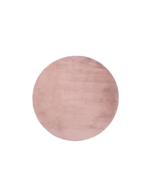 Dywan Rabbit okrągły Pastelowy róż Futro Królika Topila 4000 futrzany