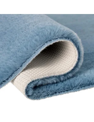 Dywanik łazienkowy Rabbit Niebieski Futro Królika Topila Maty antypoślizgowy