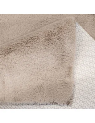 Dywanik łazienkowy Rabbit Ciemny beż Futro Królika Topila Maty antypoślizgowy