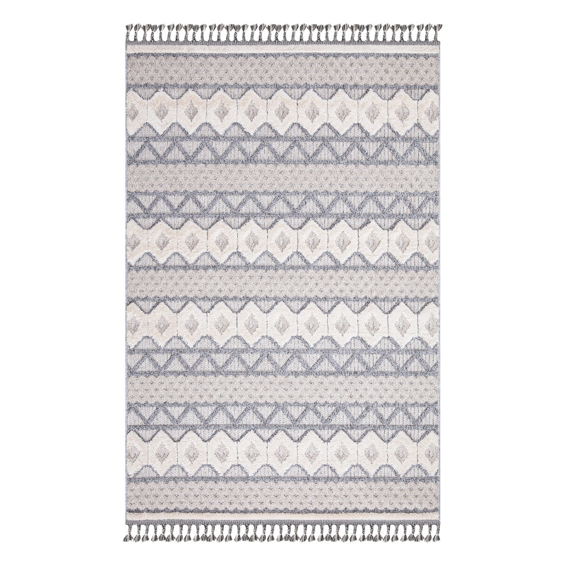 Dywan z frędzlami Cut&Loop Boho-Chic Valora 7280 Szary