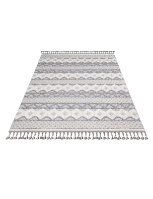 Dywan z frędzlami Cut&Loop Boho-Chic Valora 7280 Szary