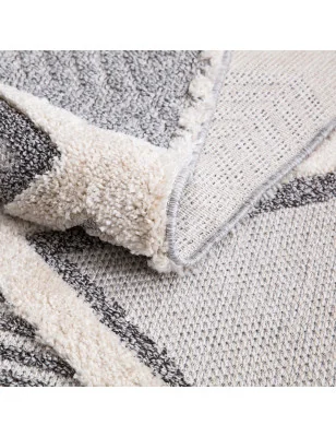 Dywan z frędzlami Cut&Loop Boho-Chic Romby Valora 7310 Szary Krem