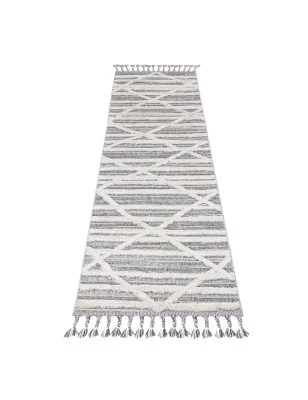 Dywan z frędzlami Cut&Loop Boho-Chic Valora 8100 Szary Krem