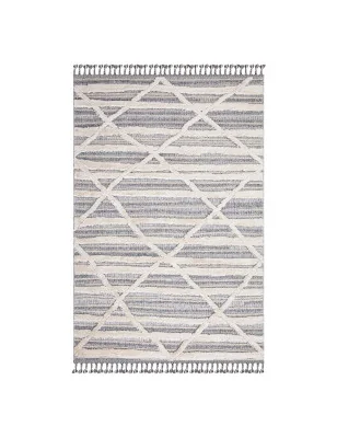 Dywan z frędzlami Cut&Loop Boho-Chic Valora 8100 Szary Krem