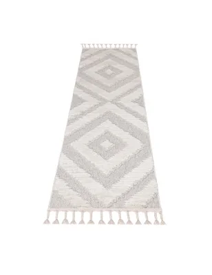 Dywan z frędzlami Cut&Loop Boho-Chic Valora 8130 Krem Szary