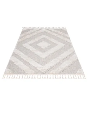 Dywan z frędzlami Cut&Loop Boho-Chic Valora 8130 Krem Szary