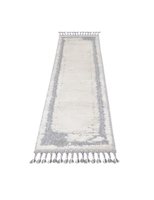 Dywan z frędzlami Cut&Loop Boho-Chic Valora 9080 Krem Szary