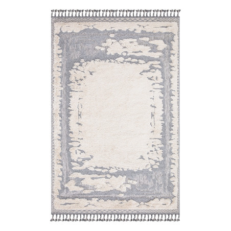 Dywan z frędzlami Cut&Loop Boho-Chic Valora 9080 Krem Szary