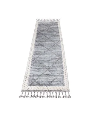 Dywan z frędzlami Cut&Loop Boho-Chic Valora 9090 Szary Krem