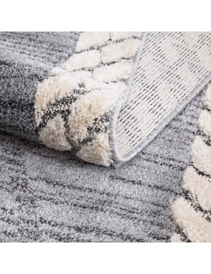 Dywan z frędzlami Cut&Loop Boho-Chic Valora 9090 Szary Krem