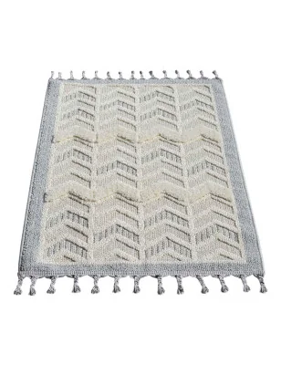 Dywan z frędzlami Cut&Loop Boho-Chic Valora 9200 Szary