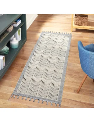 Dywan z frędzlami Cut&Loop Boho-Chic Valora 9200 Szary