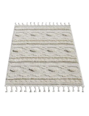 Dywan z frędzlami Cut&Loop Boho-Chic Valora 9300 Szary Krem