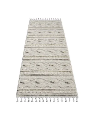 Dywan z frędzlami Cut&Loop Boho-Chic Valora 9300 Szary Krem