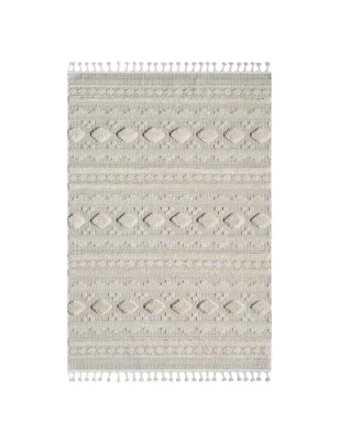 Dywan z frędzlami Cut&Loop Boho-Chic Valora 9300 Szary Krem