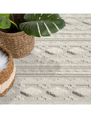 Dywan z frędzlami Cut&Loop Boho-Chic Valora 9300 Szary Krem