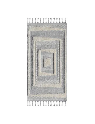 Dywan z frędzlami Cut&Loop Boho-Chic Valora 9400 Szary Krem